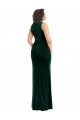 Purchase Long Sleeveless Square Neck Trumpet Stretch Velvet Maxi Evening Dress Canada
