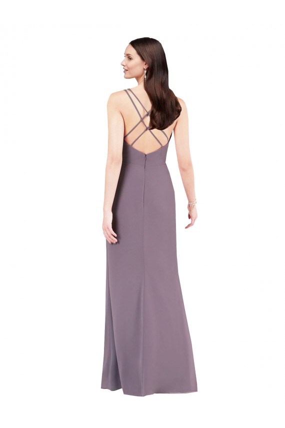 Purchase Long Sleeveless Sweetheart Column Soft Chiffon Evening Dress Canada