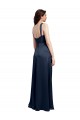 Purchase Long Sleeveless Cowl Neck A-Line Stretch Satin Evening Dress Canada