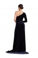 Purchase Sweep Train Long Sleeves One Shoulder A-Line Stretch Velvet Evening Dress Canada
