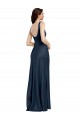 Purchase Long Sleeveless Square Neck A-Line Stretch Satin Bridal Party Dress Canada