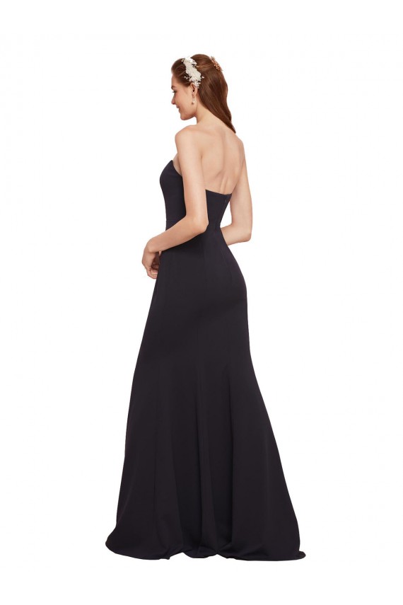 Purchase Long Sleeveless Strapless A-Line Stretch Crepe Bridal Party Dress Canada