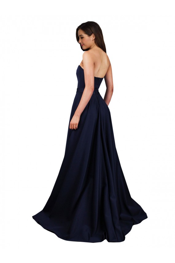 Purchase Long Sleeveless Sweetheart A-Line Stretch Crepe Low Back Evening Dress Canada