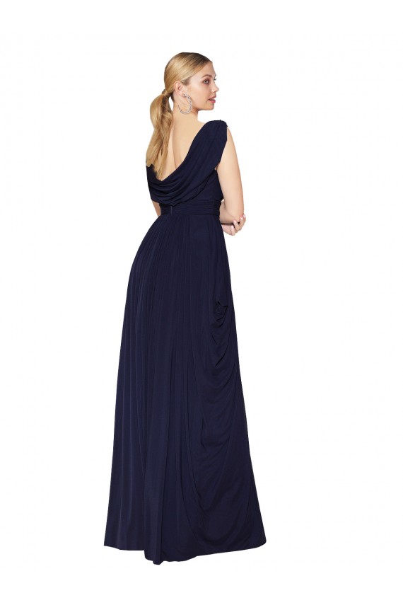 Purchase Long Sleeveless V-Neck A-Line Soft Chiffon Wedding Guest Dress Canada