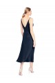 Purchase Midi Length Sleeveless V-Neck A-Line Stretch Satin Evening Dress Canada