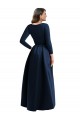 Purchase Long Long Sleeves V-Neck Ball Dress Spandex Plus Size Evening Dress Canada