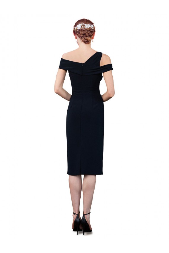 Purchase Cocktail Length Sleeveless Off the Shoulder Mermaid Stretch Crepe Evening Dress Canada