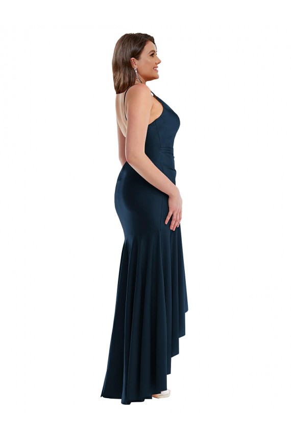 Purchase Long Sleeveless Spaghetti Straps Mermaid Silky Satin Plus Size Evening Gown Canada