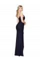 Purchase Long Sleeveless Spaghetti Straps Mermaid Soft Chiffon Dark Navy Evening Dress Canada