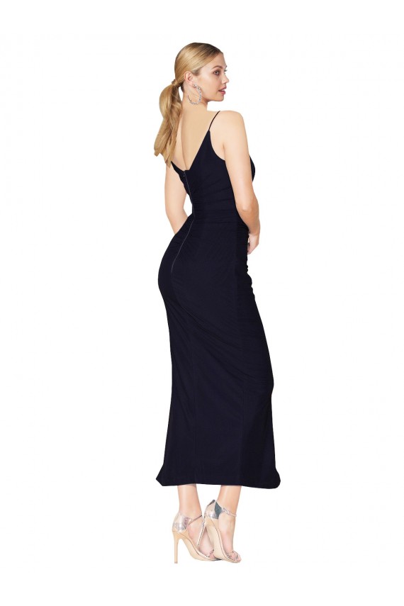 Purchase Knee Length Sleeveless V-Neck Mermaid Soft Chiffon Sexy Evening Dress Canada