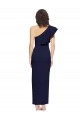 Purchase Long Sleeveless One Shoulder Sheath Stretch Crepe Dark Navy Evening Dress Canada