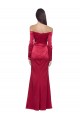 Purchase Long Long Sleeves Sweetheart Sheath Stretch Satin Evening Dress Canada