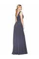 Purchase Long Sleeveless V-Neck A-Line Soft Chiffon V-Back Wedding Guest Dress Canada