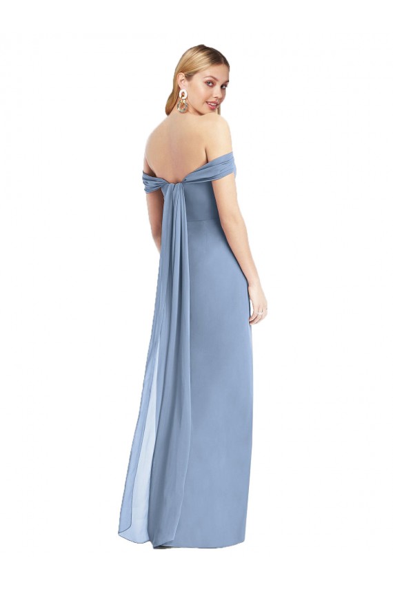 Purchase Long Sleeveless Off the Shoulder Mermaid Soft Chiffon Maxi Evening Dress Canada