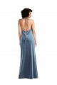 Purchase Long Sleeveless Cowl Neck Sheath Stretch Velvet Maxi Evening Dress Canada