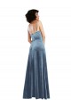 Purchase Long Sleeveless Cowl Neck Sheath Stretch Velvet Open Back Maxi Evening Dress Canada