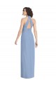 Purchase Long Sleeveless Halter Neck Trumpet Luxe Chiffon Evening Dress Canada