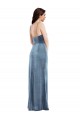 Purchase Long Sleeveless Spaghetti Straps Trumpet Stretch Velvet Evening Maxi Dress Canada