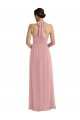 Purchase Long Sleeveless Halter Neck A-Line Soft Chiffon Maxi Evening Dress Canada