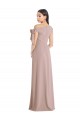 Purchase Long Sleeveless Off the Shoulder A-Line Dusty Pink Stretch Crepe Evening Dress Canada
