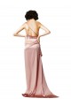 Purchase Long Sleeveless One Shoulder A-Line Silky Satin Sexy Evening Dress Canada