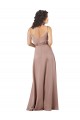 Purchase Long Sleeveless V-Neck A-Line Silky Satin Evening Gown Canada