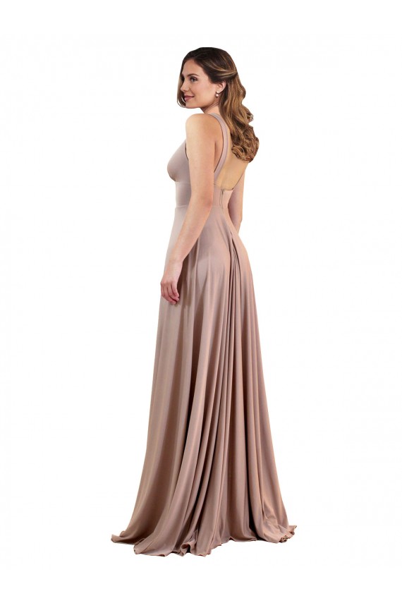 Purchase Long Sleeveless V-Neck A-Line Spandex Sexy Evening Gown Canada