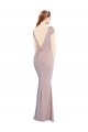 Purchase Long Cap Sleeves Boat Neck Mermaid Stretch Crepe Evening Dress Canada