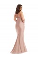 Purchase Long Sleeveless Halter Neck Mermaid Silky Satin Plus Size Evening Dress Canada