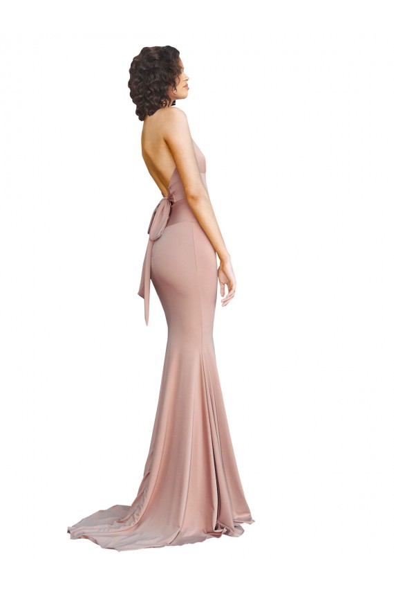 Purchase Long Sleeveless V-Neck Mermaid Spandex Low Back Sexy Evening Dress Canada