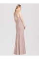Purchase Long Sleeveless Halter Neck Trumpet Stretch Crepe Dusty Pink Semi Formal Evening Dress Canada