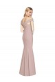 Purchase Long Sleeveless Off the Shoulder Trumpet Stretch Crepe Open Back Semi Formal Evening Dress Canada