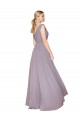 Purchase Long Sleeveless V-Neck A-Line Soft Chiffon Dusty Rose Evening Dress Canada