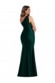 Purchase Long Sleeveless One Shoulder Mermaid Silky Satin Ever Green Plus Size Evening Dress Canada