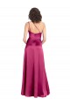 Purchase Long Sleeveless One Shoulder A-Line Stretch Satin Open Back Evening Dress Canada