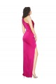 Purchase Long Sleeveless One Shoulder Sheath Silky Satin Fuchsia Sexy Evening Dress Canada