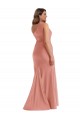 Purchase Long Sleeveless One Shoulder Mermaid Silky Satin Georgia Peach Plus Size Evening Dress Canada
