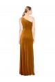 Purchase Long Sleeveless One Shoulder A-Line Stretch Velvet Evening Dress Canada