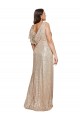 Purchase Long Sleeveless V-Neck A-Line Sequin Sexy Plus Size Evening Dress Canada