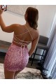 Purchase Short Sleeveless Spaghetti Straps Velvet Sequin Homecoming Dress Canada
