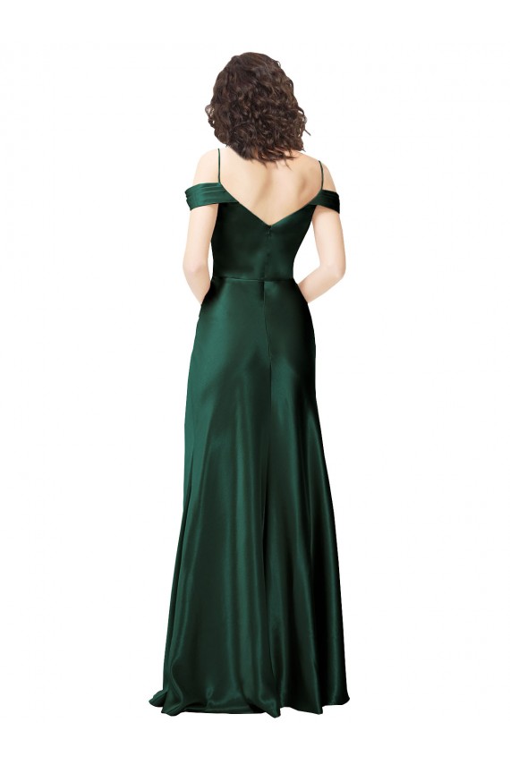 Purchase Long Sleeveless Off the Shoulder A-Line Stretch Satin Evening Dress Canada