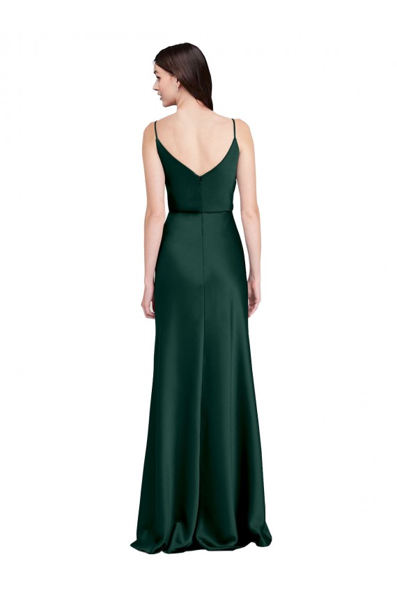 Purchase Long Sleeveless Cowl Neck Sheath Stretch Satin Evening Gown Canada