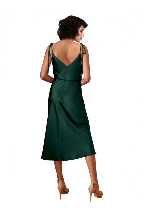 Purchase Midi Length Sleeveless Cowl Neck Sheath Stretch Satin Evening Dress Canada