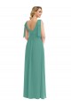 Purchase Long Sleeveless V-Neck A-Line Soft Chiffon Icelandic Silver Maxi Evening Dress Canada