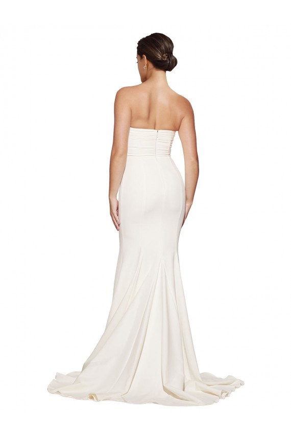 Purchase Sweep Train Sleeveless Cowl Neck Mermaid Stretch Satin Evening Dress Canada