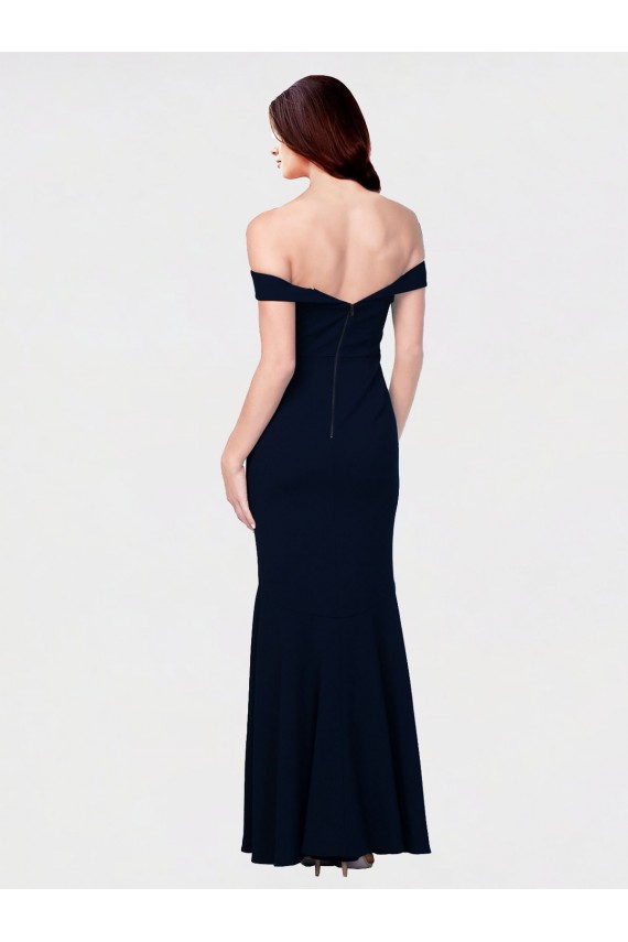 Purchase Long Sleeveless Off the Shoulder Mermaid Stretch Crepe Ivory Evening Dress Canada