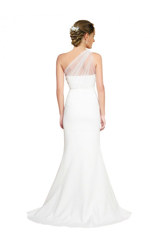 Purchase Sweep Train Sleeveless One Shoulder Mermaid Stretch Crepe & Tulle Evening Dress Canada