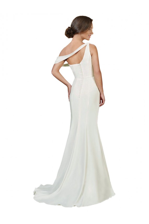 Purchase Sweep Train Sleeveless One Shoulder Sheath Stretch Crepe Evening Dress Canada