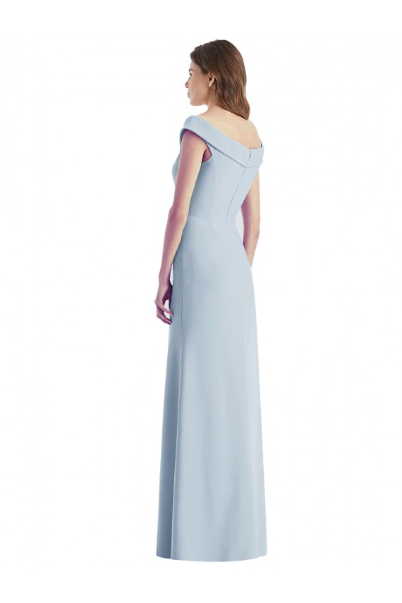 Purchase Long Sleeveless Off the Shoulder A-Line Stretch Crepe Semi Formal Evening Dress Canada