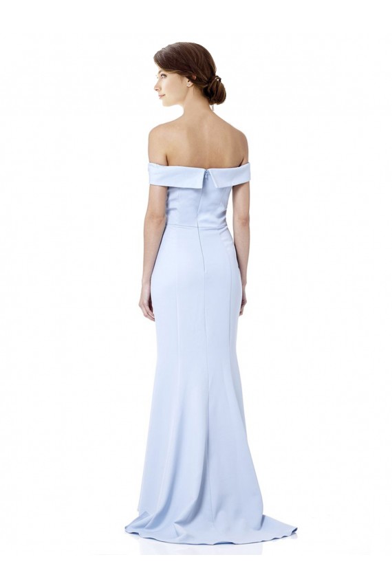 Purchase Long Sleeveless Off the Shoulder Mermaid Stretch Crepe Light Sky Blue Evening Dress Canada